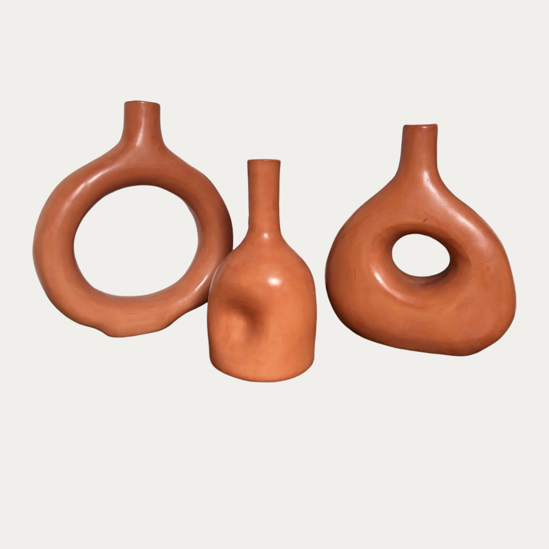 Set Of 3 Vases Terracotta Ceramic - Le Anouck