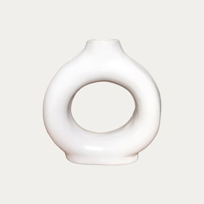 Vase Donut Blanc Céramique - Le N°03