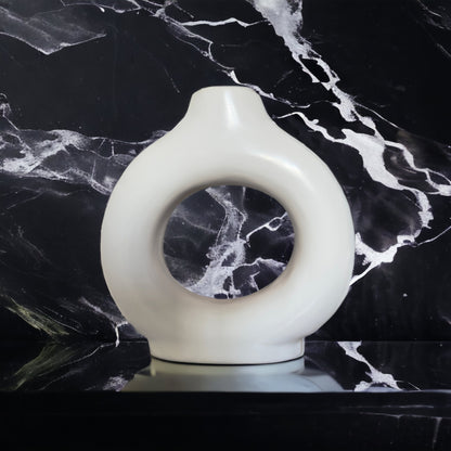 Vase Donut Blanc Céramique - Le N°03