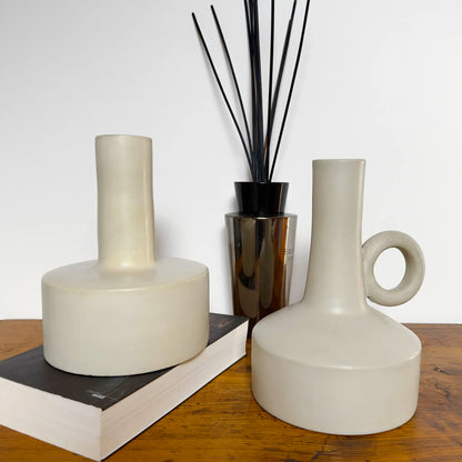 Set De 2 Vases Blanc Céramique - Le Clara